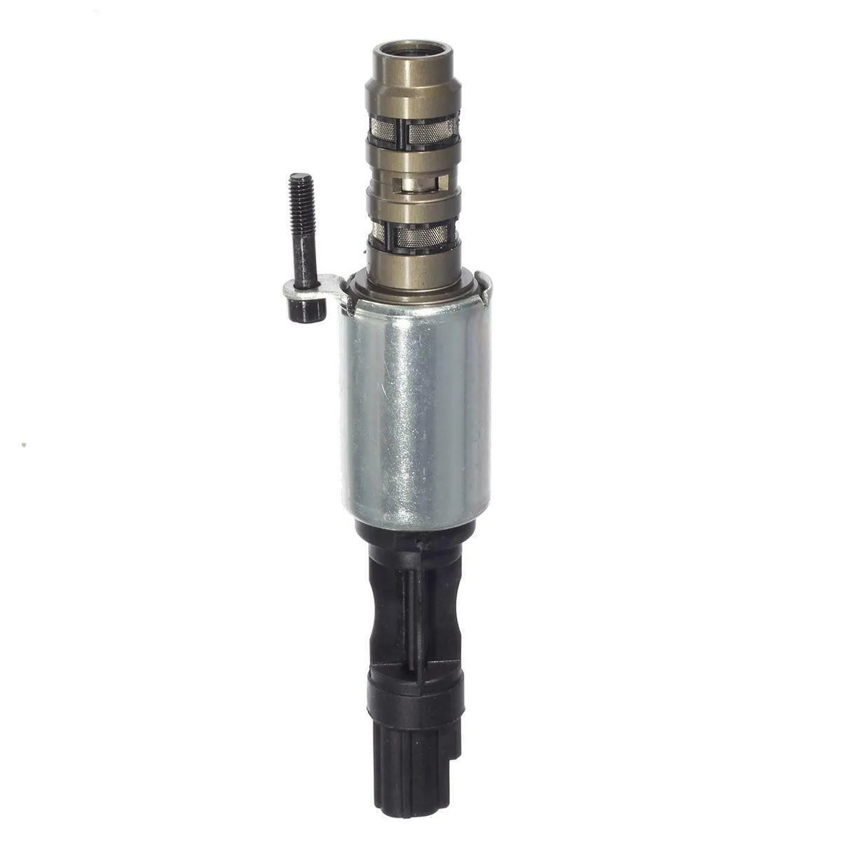 Ford oil control valve replacement part, also known as a VVT solenoid valve, shown in product image colour.