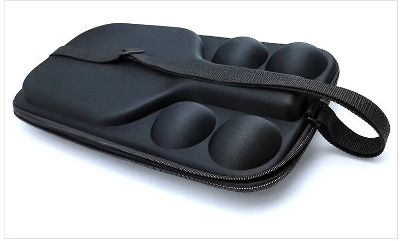 Black Peak portable EVA storage box for pickleball rackets and balls with double shoulder straps.