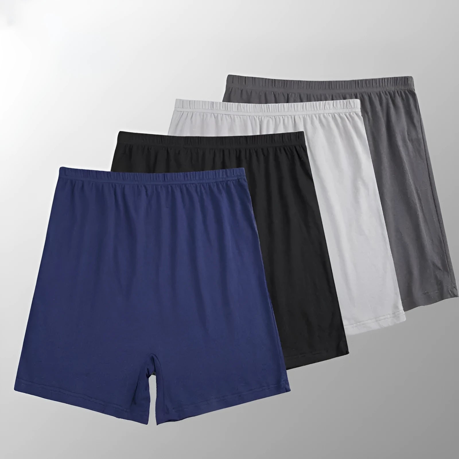 Men's solid colour modal boxers on a white background, showing high waist design.