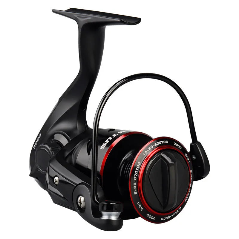 All-metal spinning fishing reel paired with telescopic fishing rod combo for lure fishing