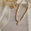 French court vintage style pearl necklace with geometric shape and adjustable length