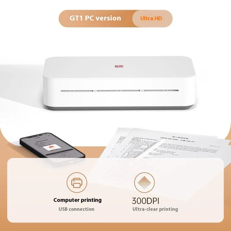 Small household intelligent learning printer for wrong question practice with plastic construction and ribbon cartridge