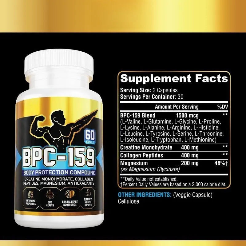 Body energy supplement bottle containing capsules for general wellness support