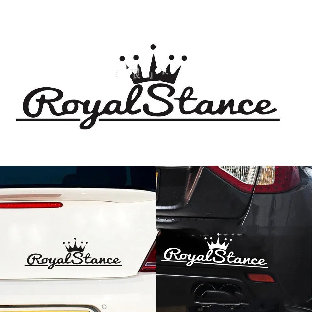 30cm long crown design car sticker on vehicle window in reflective PET vinyl material