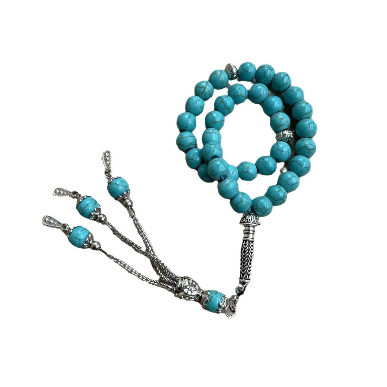 Sky blue stone bead Muslim prayer bracelet with 8mm beads for daily worship counting