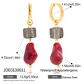 Resin earrings with electroplated antique geometric quadrilateral design for women, light luxury style