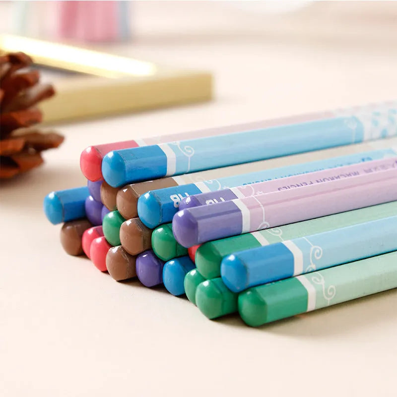 Pack of 50 six-angle Basswood wooden pencils with HB graphite refills