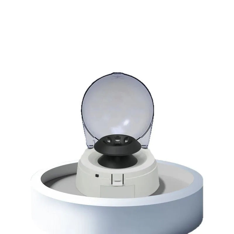 Compact mini laboratory centrifuge measuring 157mm with 7000 rpm speed for sample processing