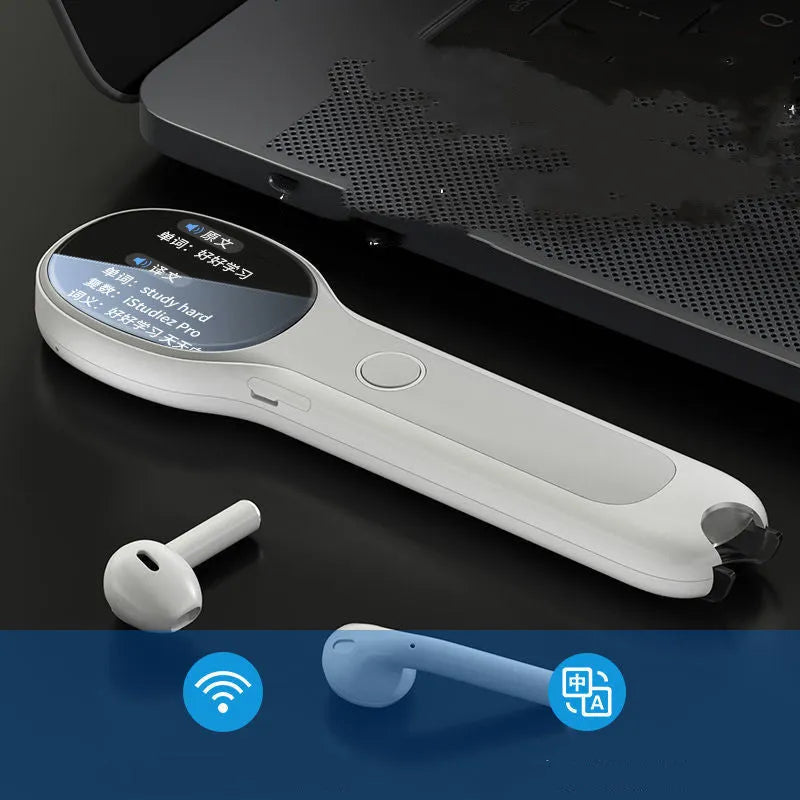 Universal reading pen translation device in white with USB charging cable