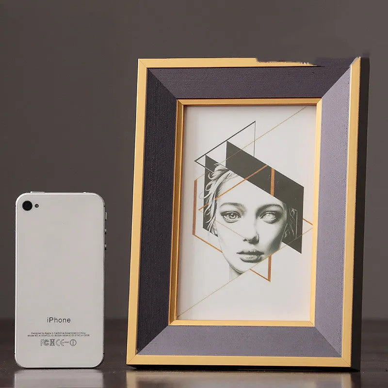 Solid wood desktop photo frame decoration in 6 7 10 inch sizes as shown style