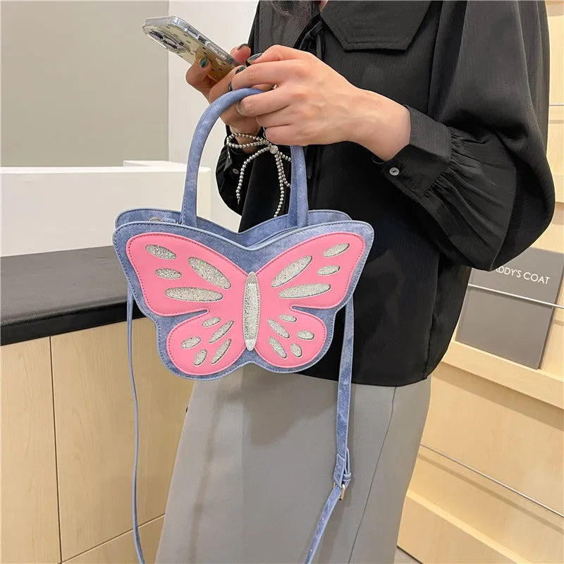Square crossbody shoulder bag in PU leather with contrast colour detailing measuring 27cm