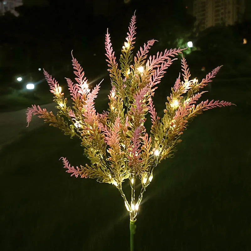 Solar powered garden floor lamp with flower shape design and LED light