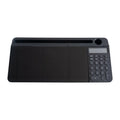 Table top glass whiteboard 18x40cm in black with marker on desk