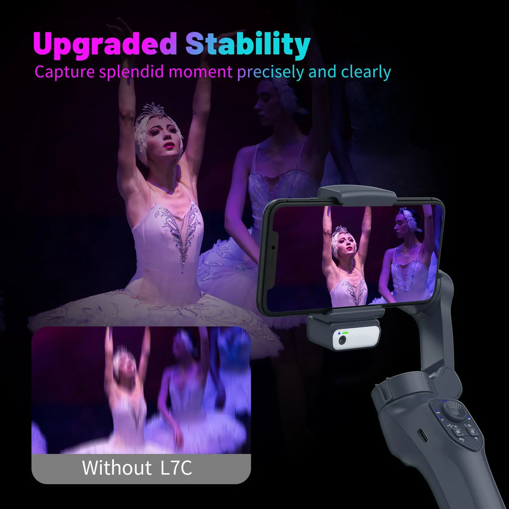 Foldable handheld smartphone video stabilizer gimbal in gun metal colour
