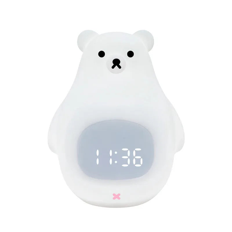 Big white bear silicone night light with remote control and timer functions