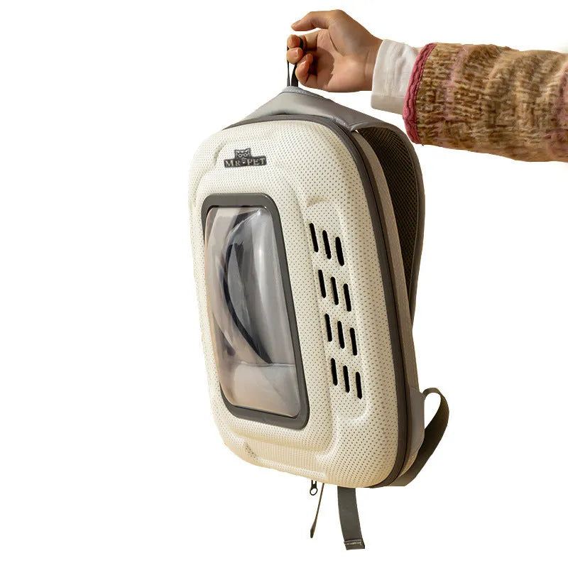Pets Go Out portable breathable backpack for small animals in polyester fibre, front view