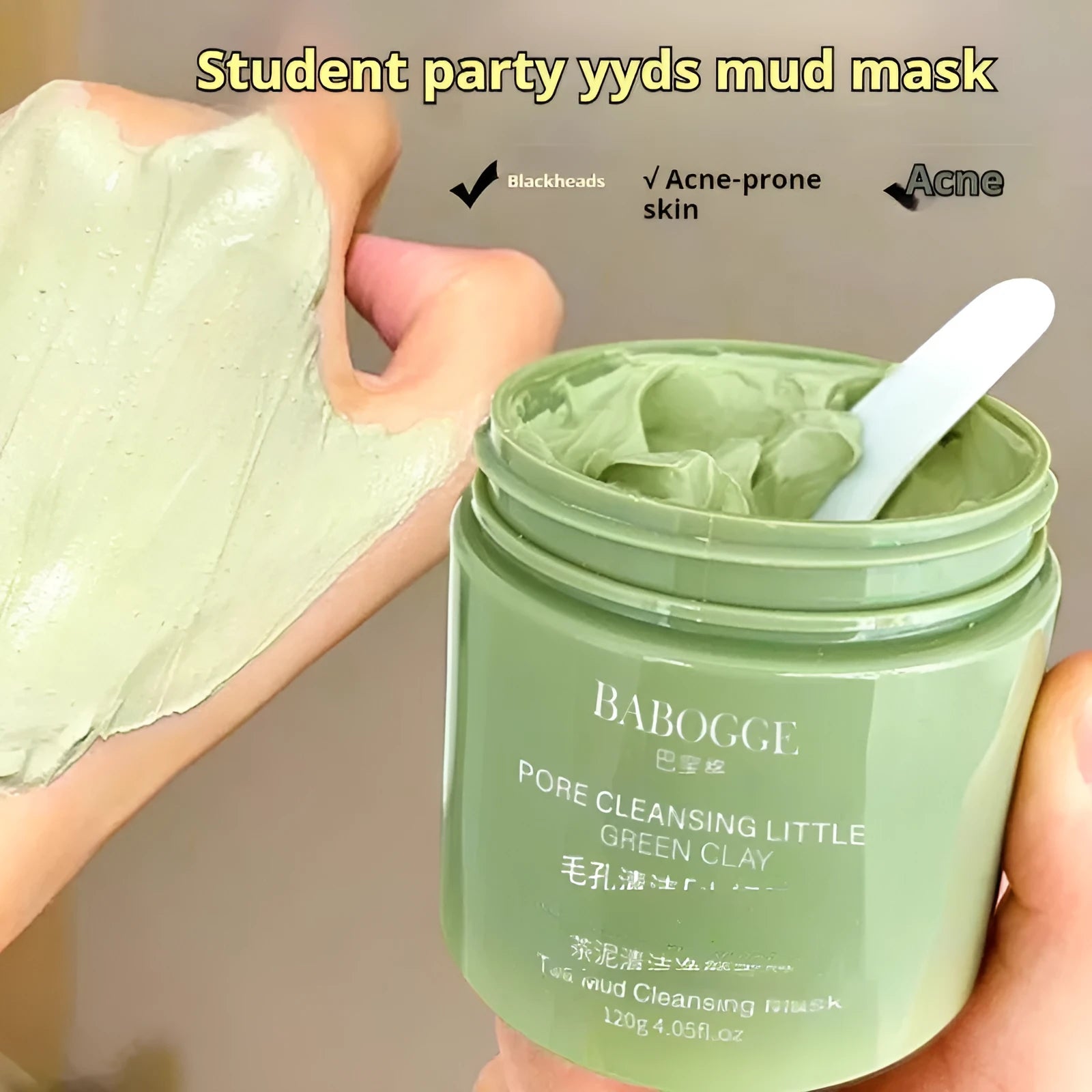 Tea Mud Cleansing Facial Mask clay mask pot with 120g net content for deep cleansing