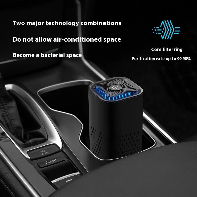 Mini white or black USB air purifier for car and home removing smoke and dust