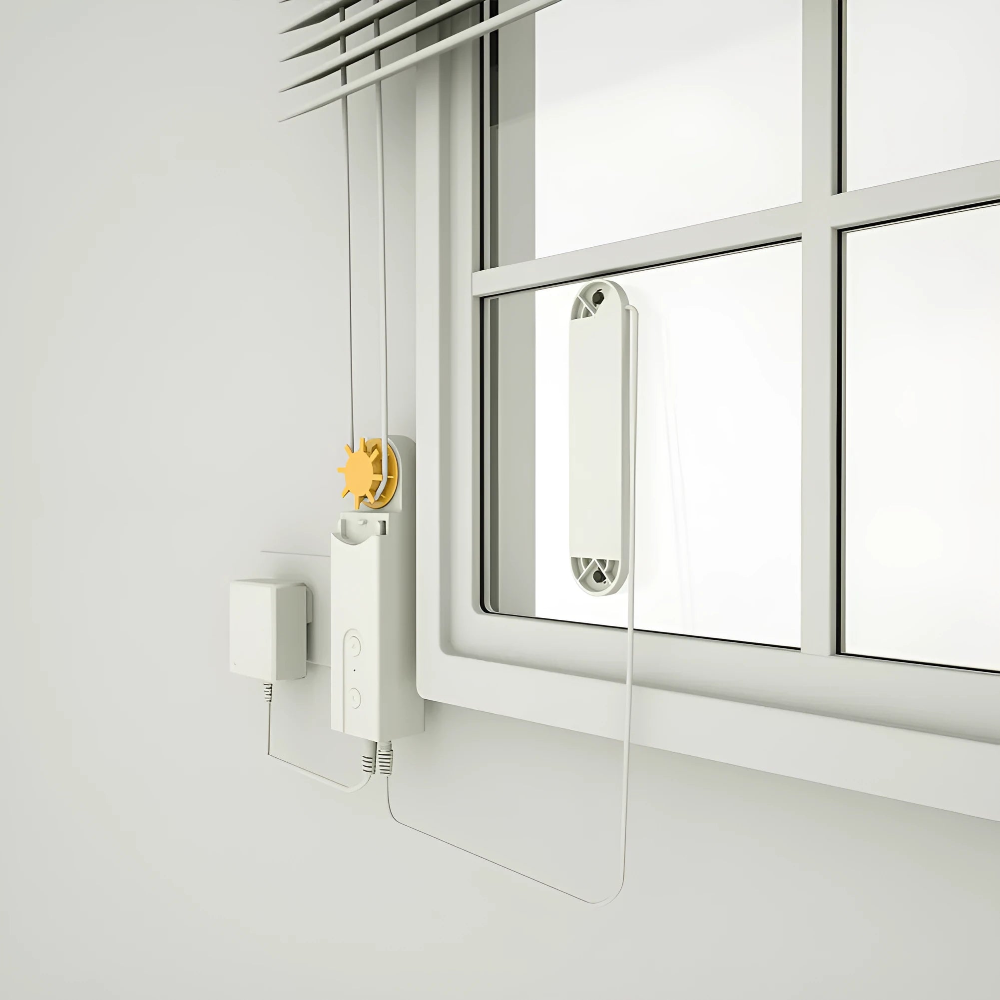 Smart curtain motor in white PC shell with Wi-Fi app control, timer switch, and choice of AU EU UK US plug versions