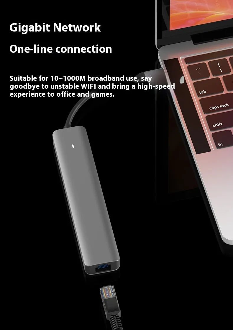 LQT-LH07 7-in-1 USB-C desktop computer hub with multiple interface ports and custom logo option