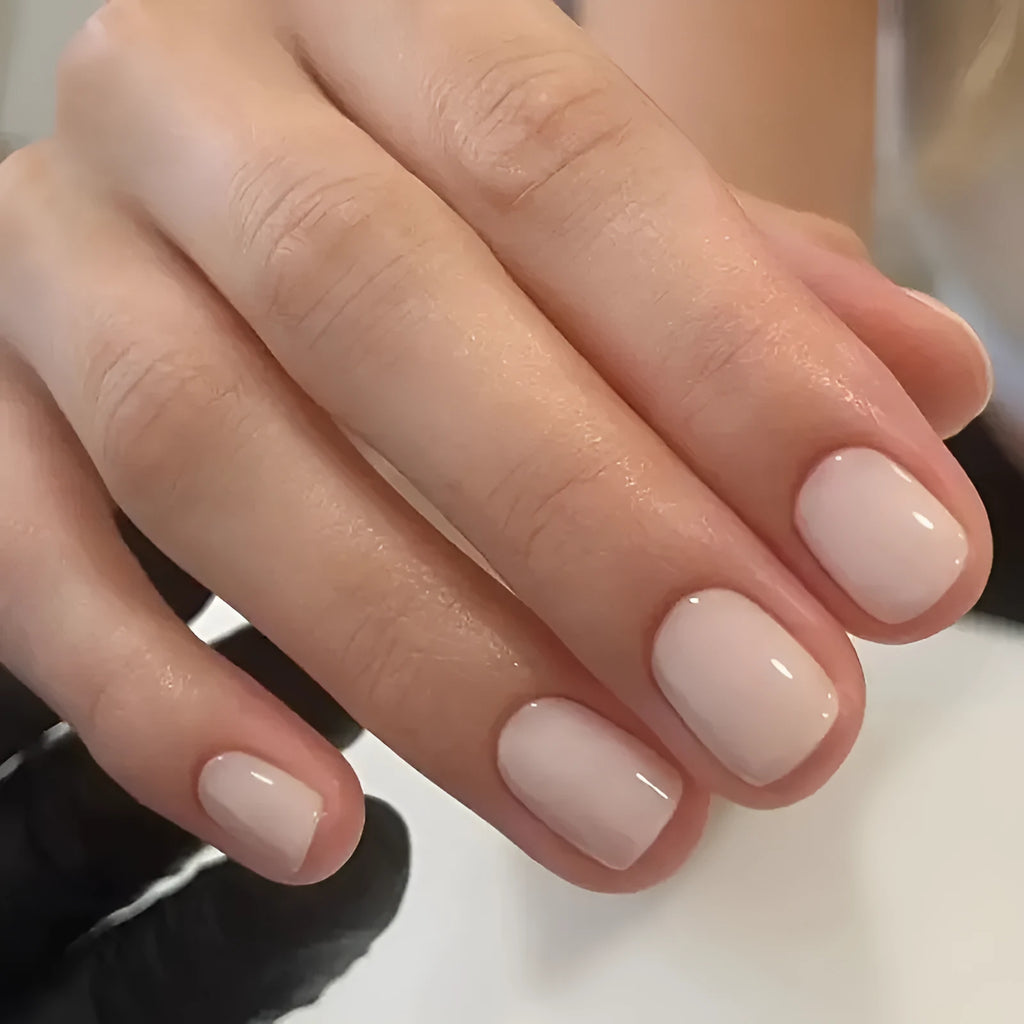 Plastic false nail art set in solid colour MY119, cute style for ladies.