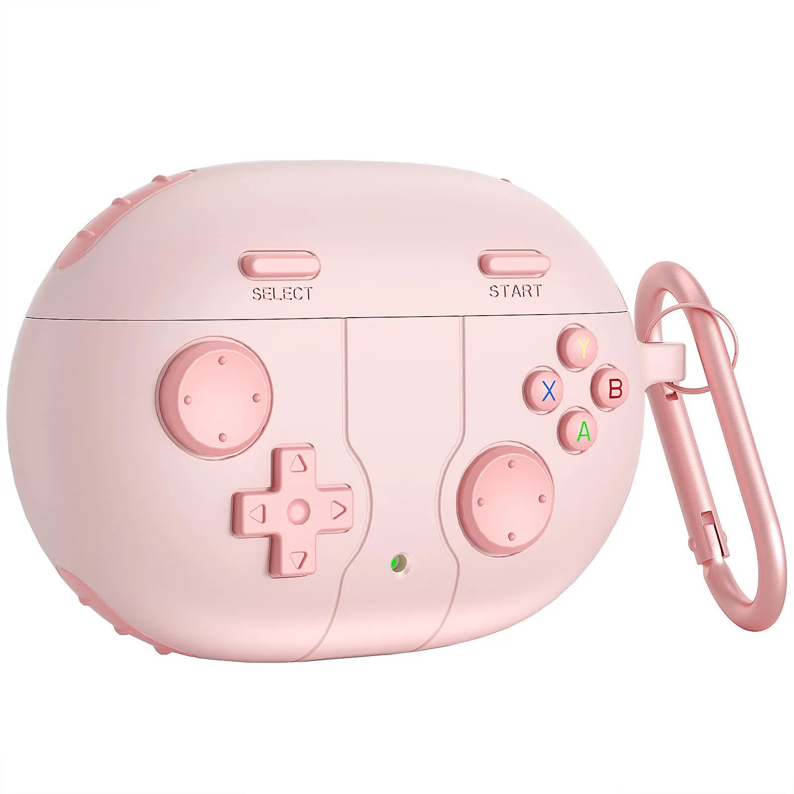 Silicone Bluetooth earphone cover for Beats Studio Buds in pink with embossed game machine pattern