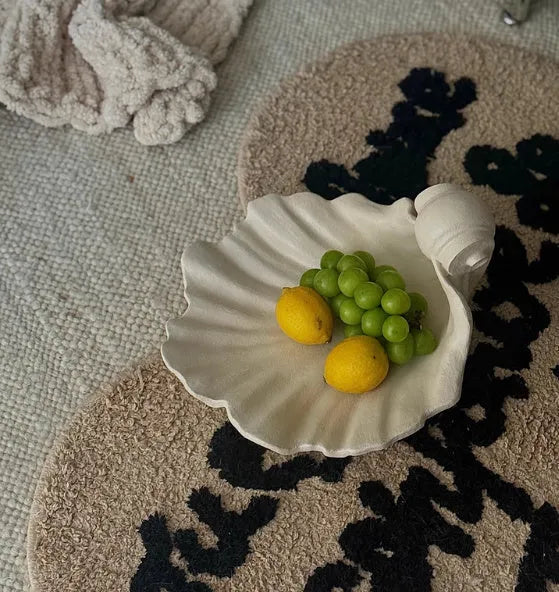 White simulation shell resin fruit plate ornament for table centrepiece decoration