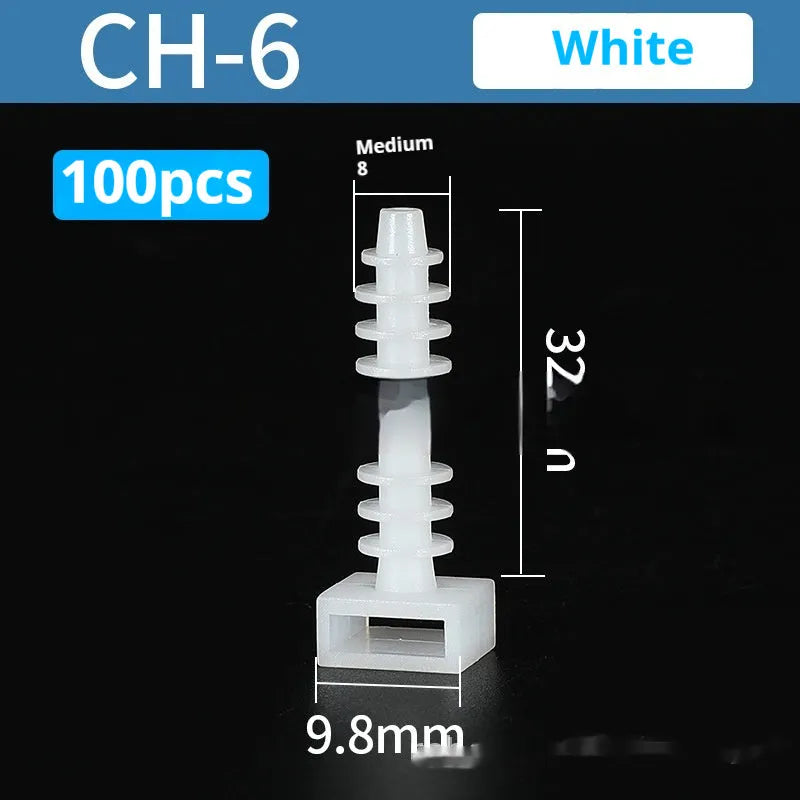 Nylon binding belt holder CH-6 black screw type gecko drilling wall fixing clip