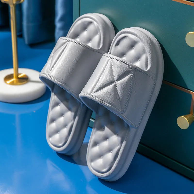 EVA non-slip bathroom slippers with thick sole in multiple colour options