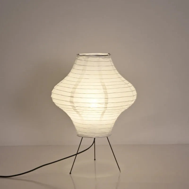 Japanese style Xuan paper table lamp with tricolour lighting, 32cm wide.