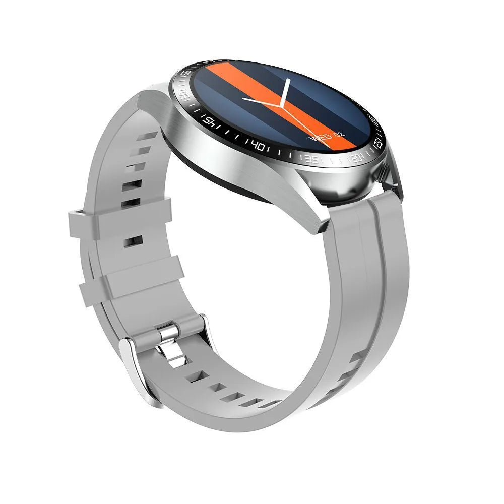 GS3 Max smartwatch with black silicone strap showing health metrics on 1.35-inch IPS display