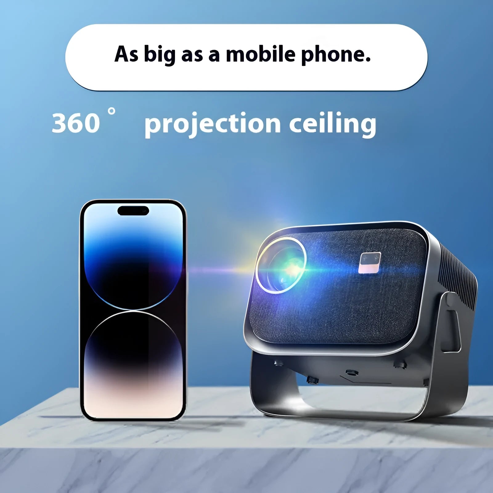 4K Android smart portable projector for home cinema with mobile phone projection capability