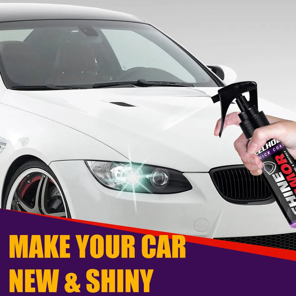 Purple nano crystal car coating spray bottle with microplated hand spray application for automotive maintenance
