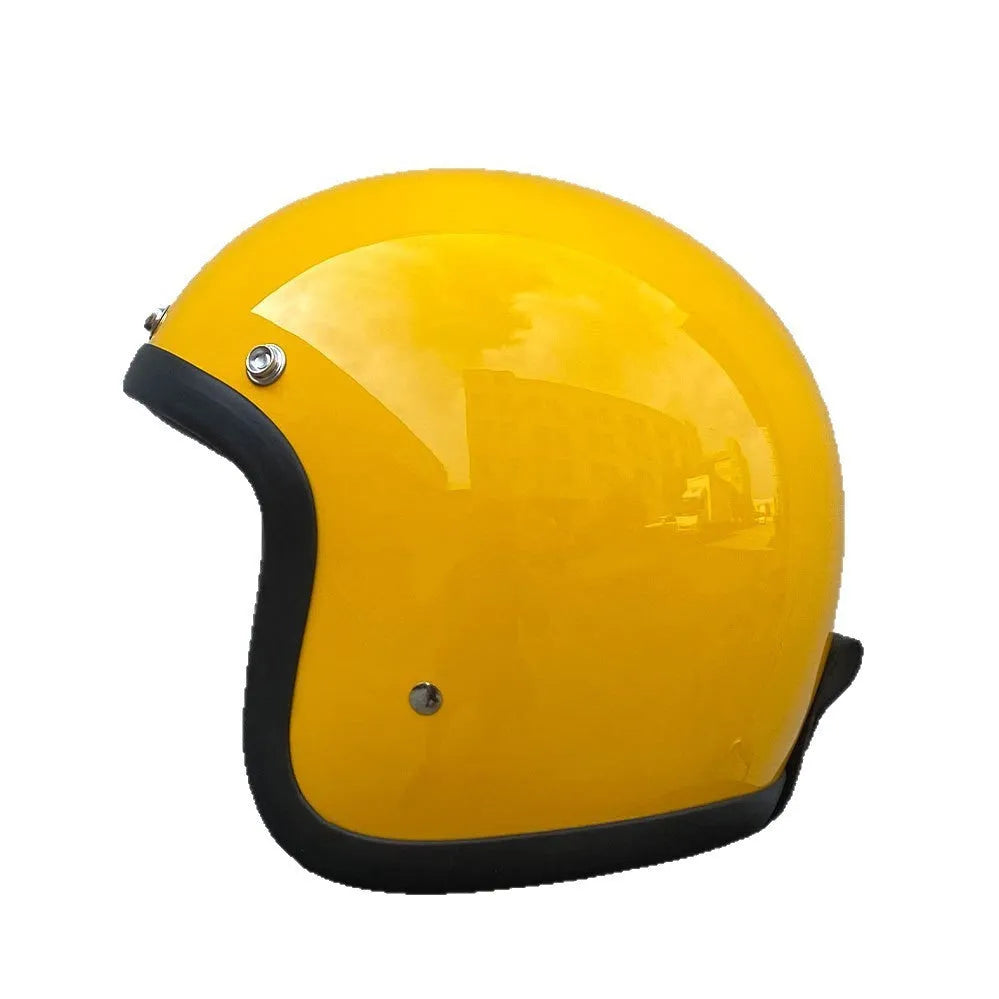 A cement grey retro-style half motorcycle helmet made from FRP glass fibre, shown on a white background.