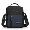 Men's nylon crossbody messenger bag in green colour showing sewing thread detailing