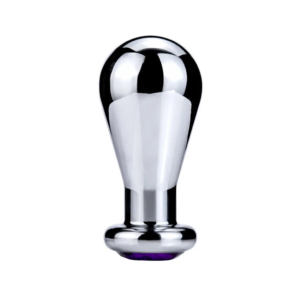 Silver aluminium alloy bulb shaped butt plug on surface