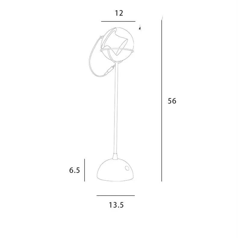 Glass desk lamp with dimmable touch switch and LED light source on desk surface