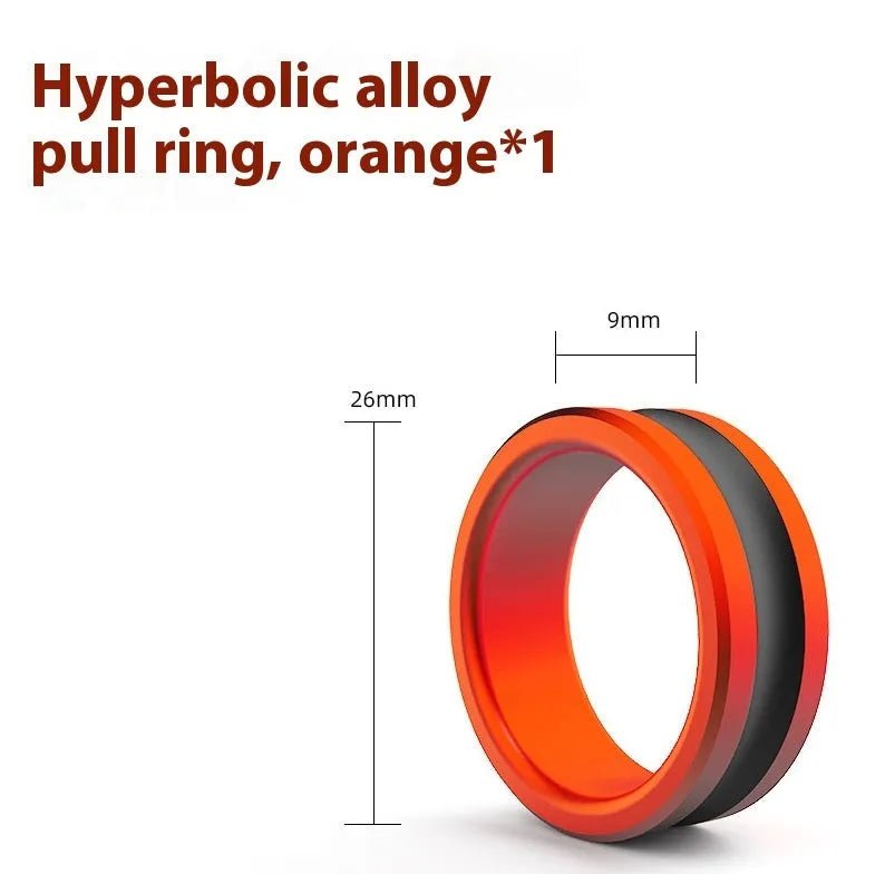 Fishing hand guard tool with alloy pull loop in orange or silver colour options