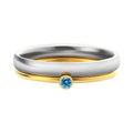 December birthstone engraved titanium steel ring with geometric design on finger