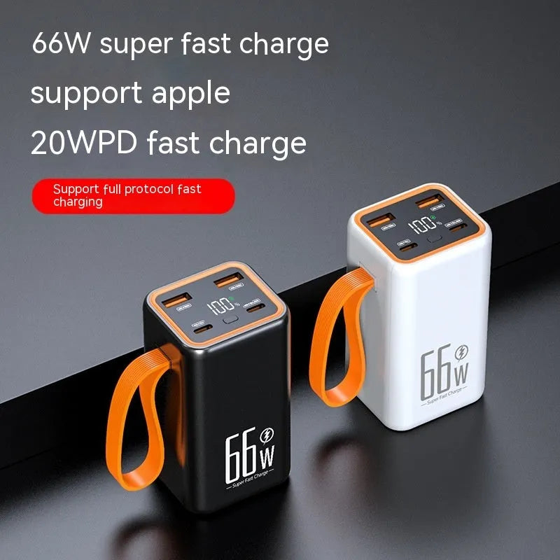 PD66W fast charge 20000mAh power bank in black or white creative design