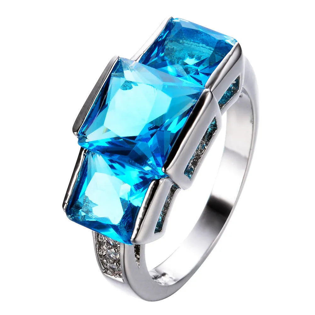 Women's geometric copper ring in multiple colour options with electroplated finish