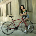Aluminium alloy road bike flat handle 48cm frame matted blue side view