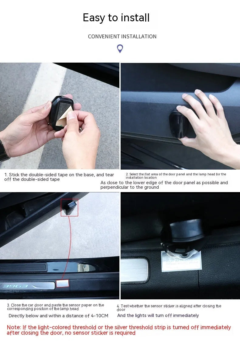 Black ABS plastic car ambient light laser projector for general vehicle fitment.