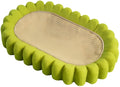 Green oval sisal cat scratch pad showing scratching surface and bowl-shaped lounging area