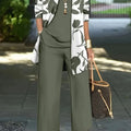 Women's blue three-piece casual suit with coat, vest and trousers in Japanese-Korean style.