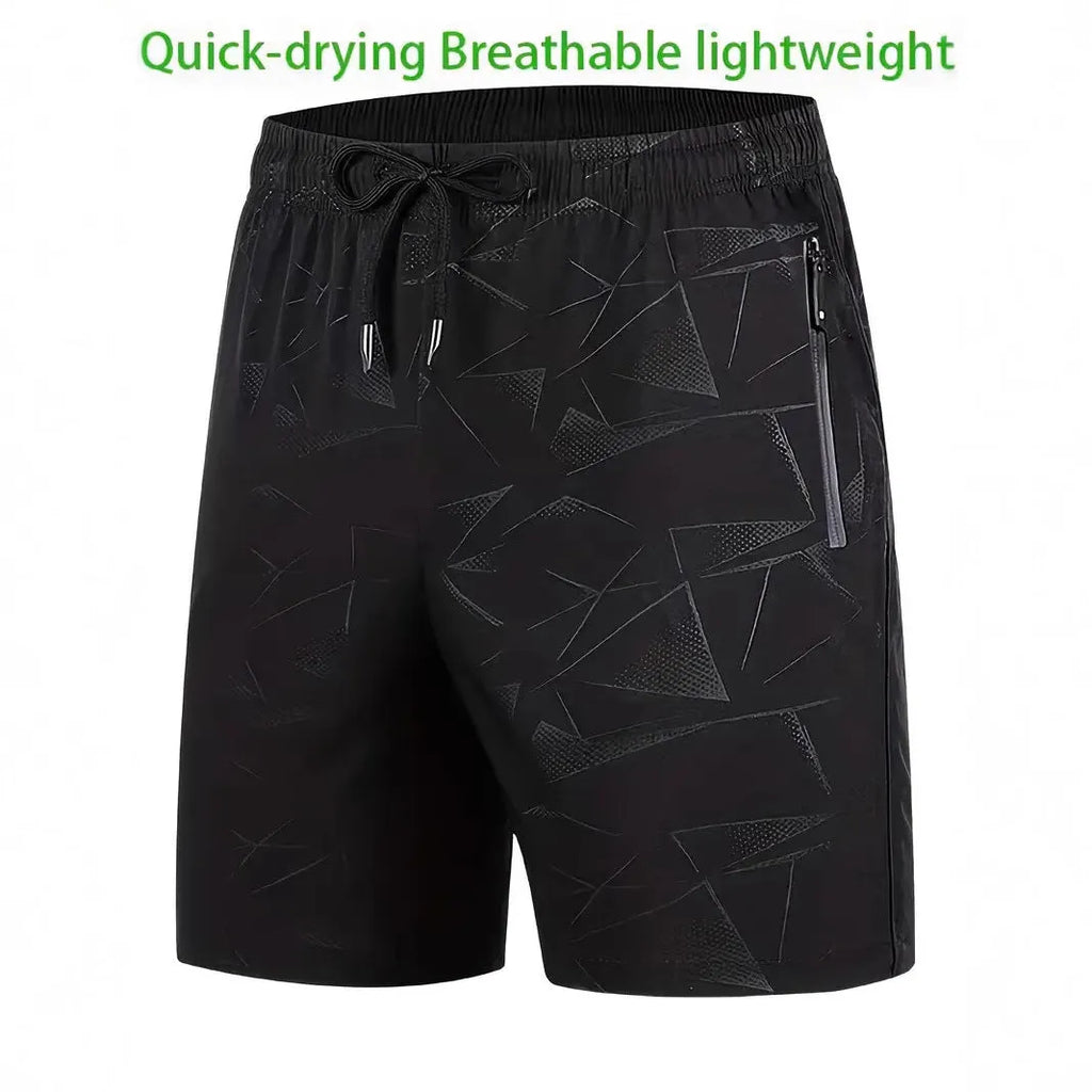 Men's loose fit sports shorts in black colour with casual beach pants design