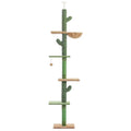 Solid wood cat climbing frame with integrated scratch board measuring TT40x25x240cm