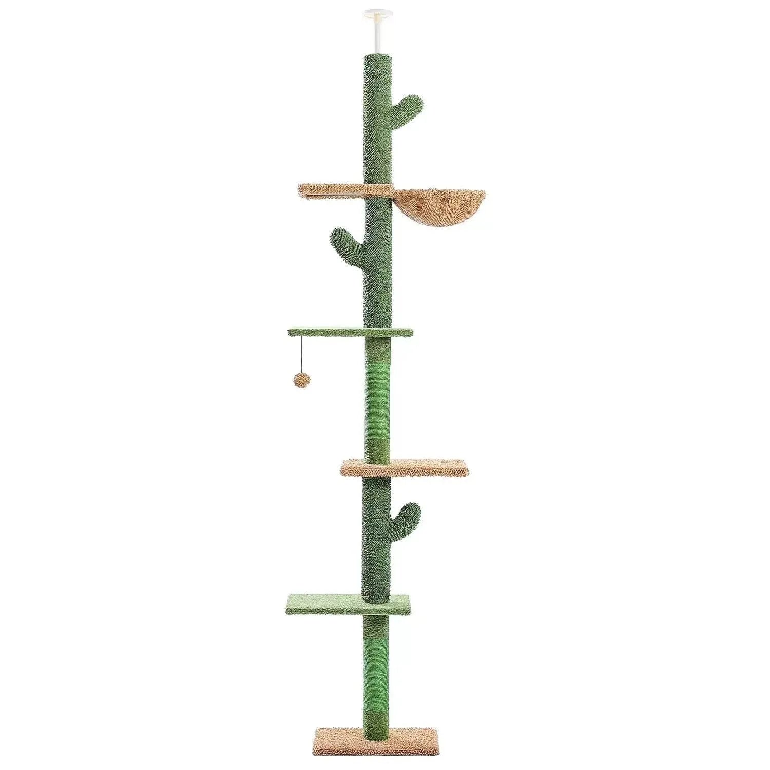 Solid wood cat climbing frame with integrated scratch board measuring TT40x25x240cm