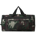 Camouflage pattern waterproof fabric luggage bag with striped polyester lining