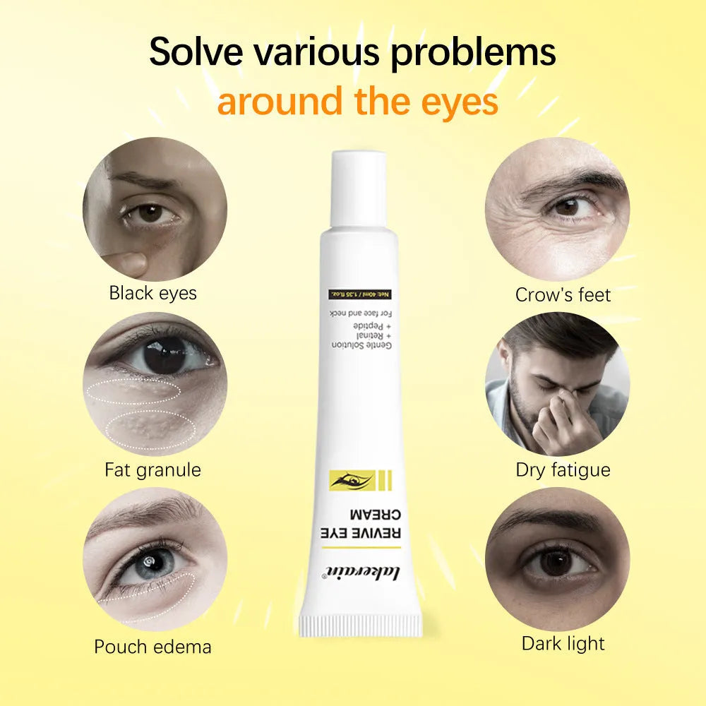 40ml bottle of retinol eye cream for dark circles and fine lines on universal skin types